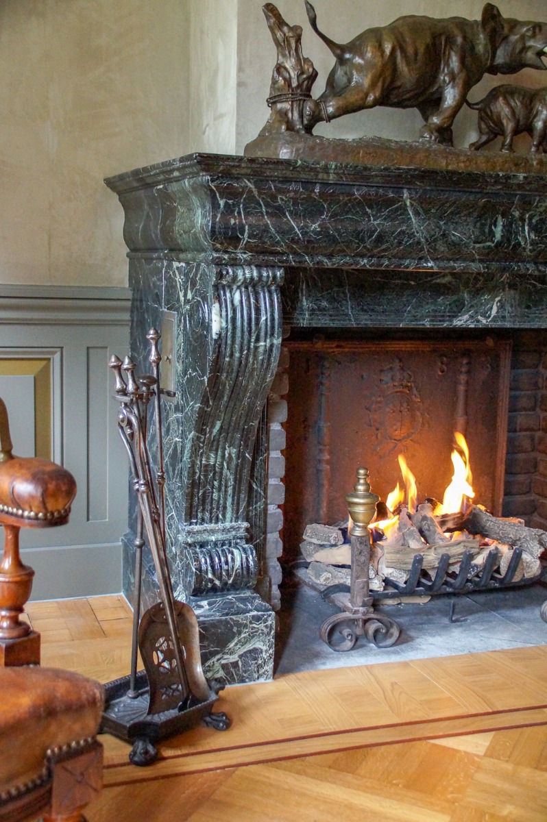 Gas fireplace looks as if the real thing