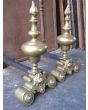 Louis XIV Style Andirons made of Wrought iron, Brass 