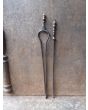 Antique Dutch Fire Tools made of Wrought iron, Brass 