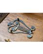 Antique Wall-mounted Fireplace Tools made of Wrought iron, Brass 