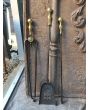 Victorian Fireplace Tool Set made of Wrought iron, Brass, Polished brass 