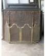 Napoleon III Fireplace Screen made of Polished brass, Iron mesh 