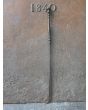 Antique French Fire Poker made of Wrought iron, Brass 