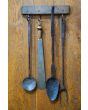 Antique Dutch Fire Tools made of Wrought iron, Bronze 
