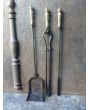 Victorian Fireplace Tool Set made of Wrought iron, Bronze 