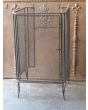 Antique French Fire Screen for Stove made of Brass, Iron mesh, Iron 