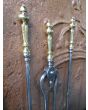Polished Steel Fire Irons made of Wrought iron, Polished steel, Polished brass 