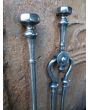 Polished Steel Fire Irons made of Wrought iron, Polished steel 