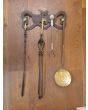 Antique Wall-mounted Fireplace Tools made of Wrought iron, Brass 