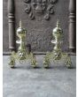 Louis XIV Style Andirons made of Wrought iron, Polished brass 