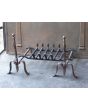Antique Hand-Forged Andiron made of Wrought iron, Brass 