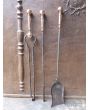 Victorian Fireplace Tool Set made of Polished steel, Polished copper 