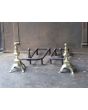 Louis XIV Andirons made of Wrought iron, Polished brass 