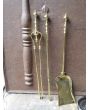 Art Nouveau Fire Tools made of Cast iron, Copper, Polished brass 