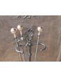 Antique Fireside Companion Set made of Cast iron, Wrought iron, Copper 