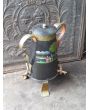 Antique Kettle made of Wrought iron, Brass 