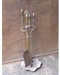 Small Fireplace Tool Set made of Wrought iron, Brass 