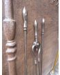 Small Fireplace Tool Set made of Wrought iron, Brass 