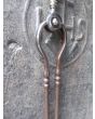Victorian Fire Tongs made of Wrought iron, Polished brass 