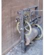 Antique Wall-Mounted Spit Jack made of Wrought iron, Brass, Wood 