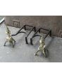 Antique Fireplace Log Grate made of Wrought iron, Polished brass 