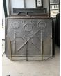 French Screen for Fireplace made of Brass, Iron mesh, Iron 