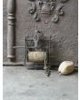 Antique Wall-Mounted Spit Jack made of Wrought iron, Wood, Stone, Rope 