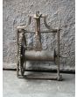 Small Antique Weight-Driven Spit Jack made of Wrought iron, Brass, Wood 