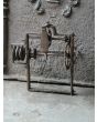 Antique Wall-Mounted Spit Jack made of Wrought iron, Wood 
