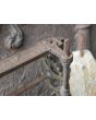 Antique Weight Roasting Jack made of Wrought iron, Wood, Stone 