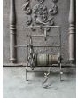 Large Antique Weight-Driven Spit Jack made of Wrought iron, Wood, Rope 