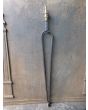 Gothic Fireplace Tongs made of Wrought iron, Polished brass 