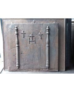 Pillars with IHS Monogram Fireback