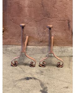 Louis XV Iron Andirons