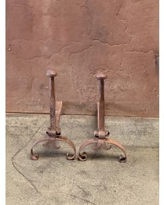 Louis XV Iron Andirons