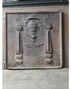 Pillars with IHS Monogram Fireback