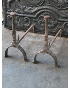 Louis XV Iron Andirons