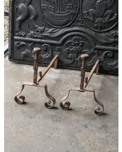Louis XV Iron Andirons