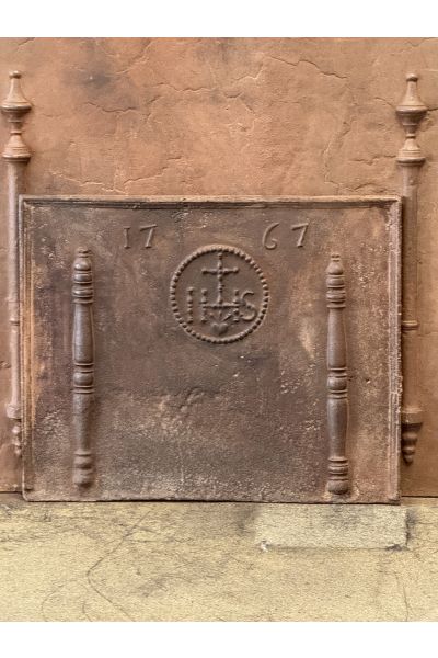 Pillars with IHS Monogram Fireback