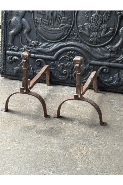 Louis XV Iron Andirons