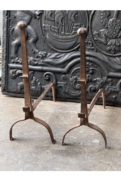 Gothic Andirons Fireplace