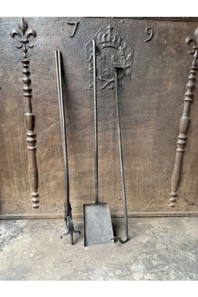 Large French Fireplace Tools