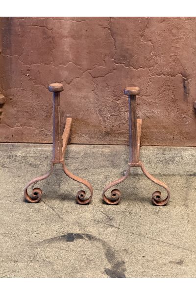 Louis XV Iron Andirons