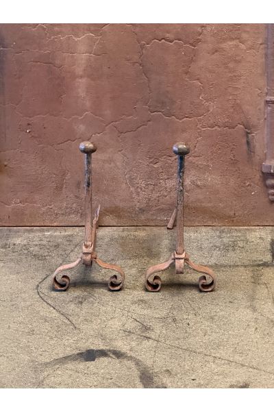 Louis XV Iron Andirons