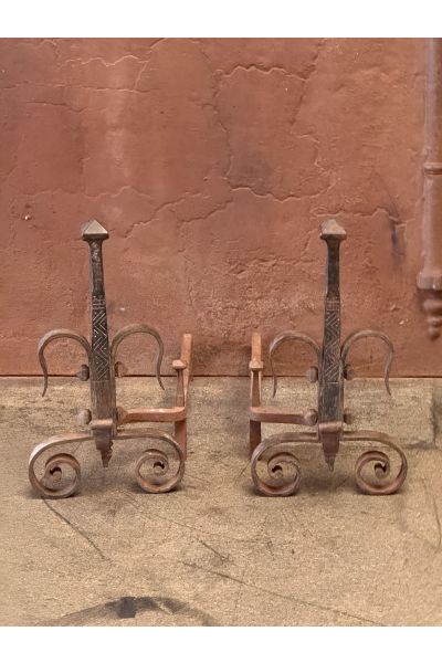 Hand-Forged Andirons
