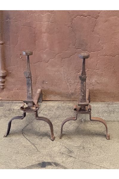 Louis XV Iron Andirons