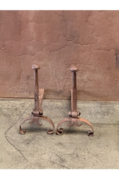 Louis XV Iron Andirons
