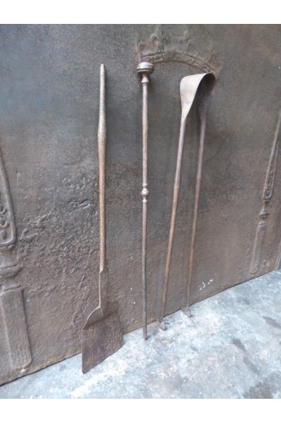 Antique French Fireplace Tools made of 15 