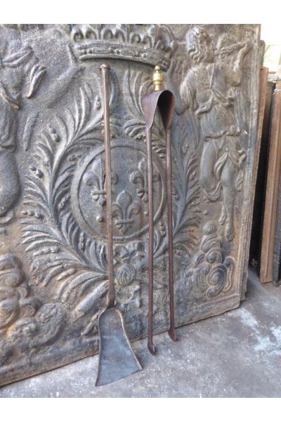 Large French Fireplace Tools made of 15,16 