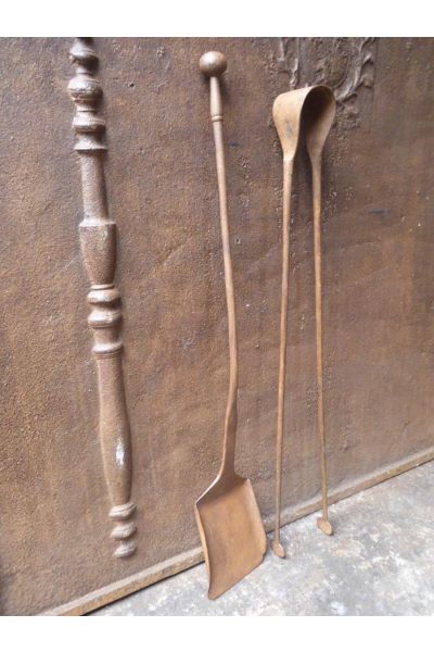 Large French Fireplace Tools made of 15 